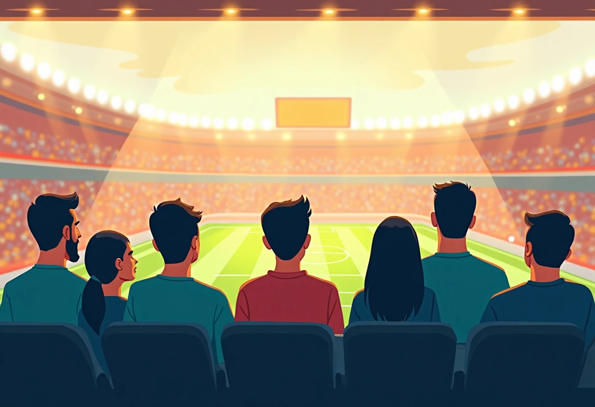Torcedores assistindo a um jogo de futebol