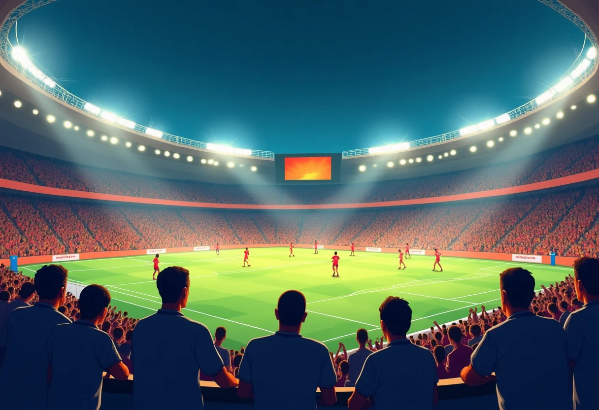 Torcedores em um estádio de futebol