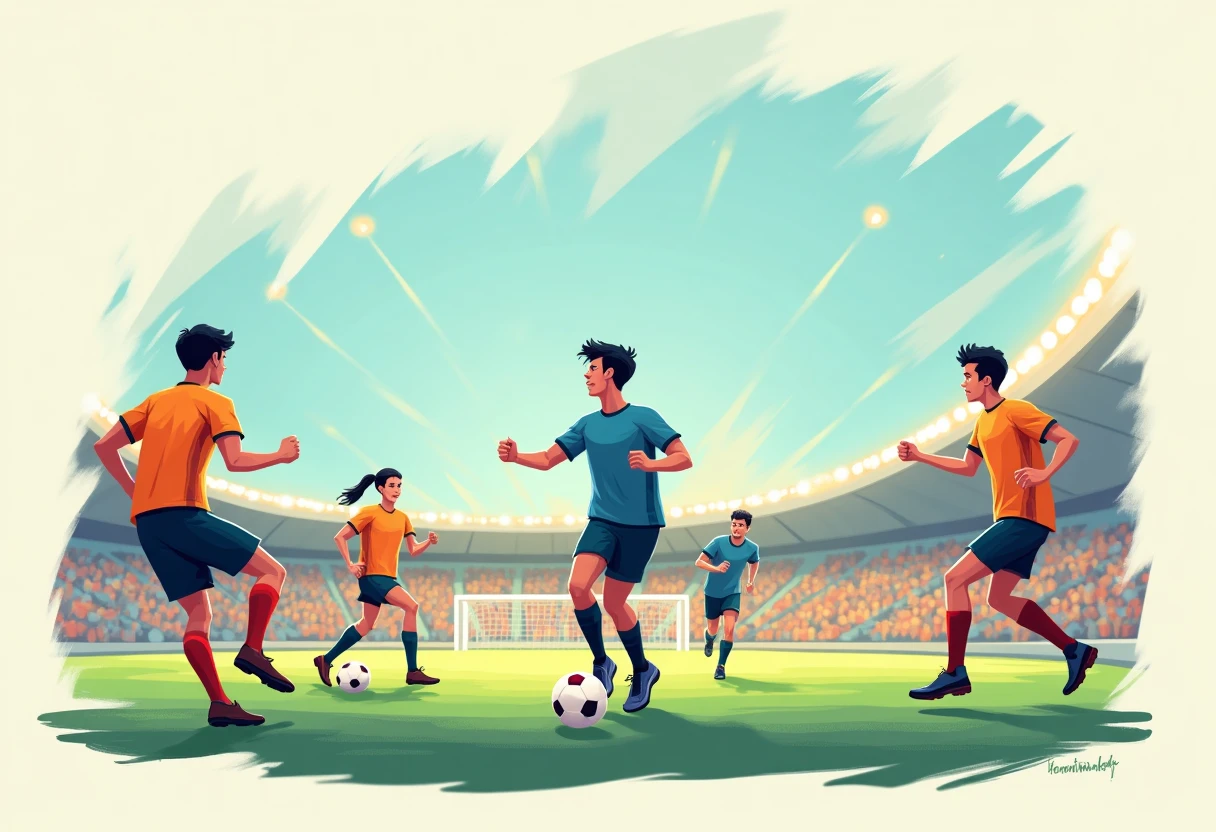 Jovens talentos em partida de futebol